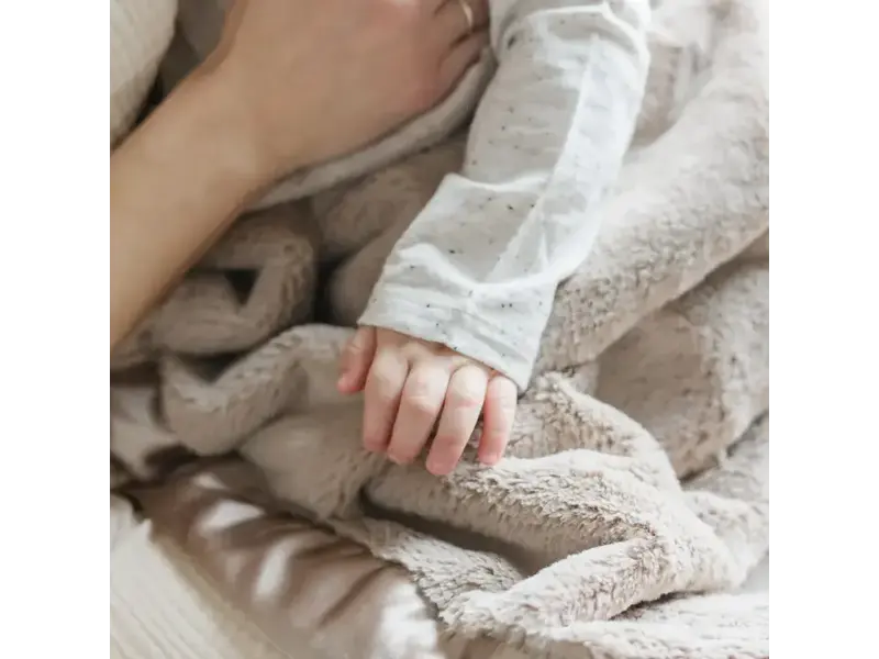 Saranoni Satin Border Receiving Blankets  Tan