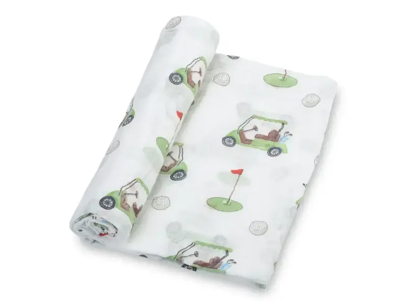 LollyBanks Golf A Round Baby Muslin Swaddle Blanket