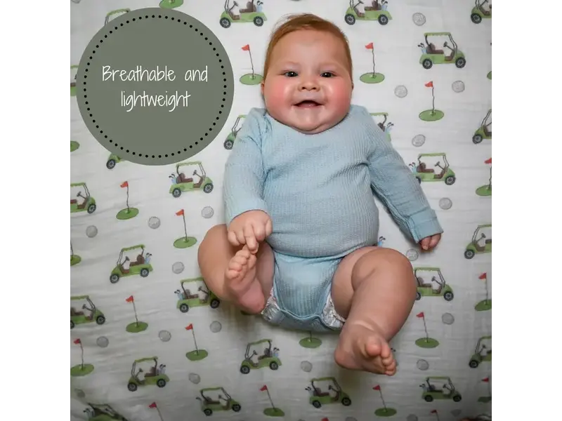 LollyBanks Golf A Round Baby Muslin Swaddle Blanket