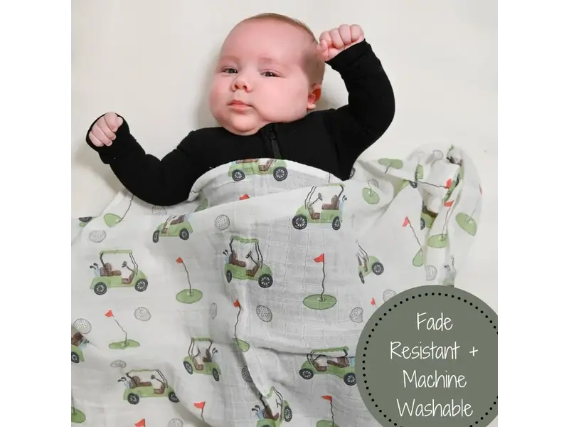 LollyBanks Golf A Round Baby Muslin Swaddle Blanket
