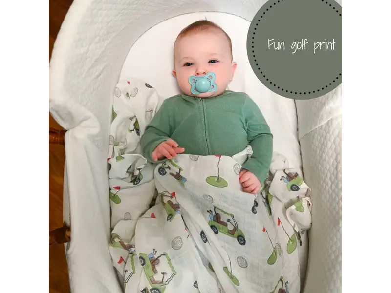 LollyBanks Golf A Round Baby Muslin Swaddle Blanket