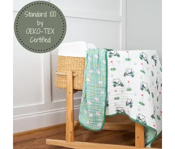 Golf A Round Sports Theme Baby Toddler Muslin Blanket