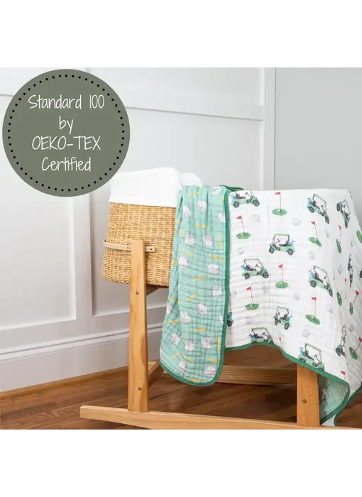 Golf A Round Sports Theme Baby Toddler Muslin Blanket