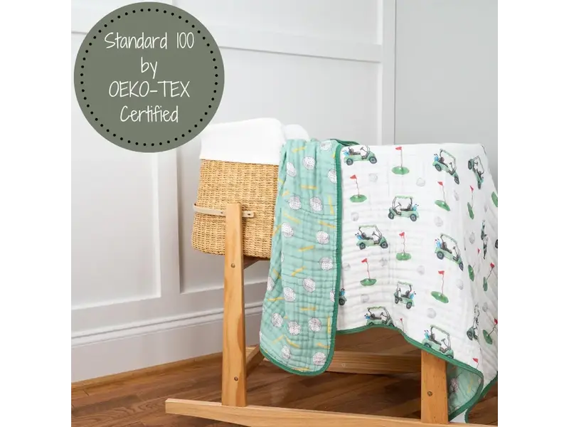 LollyBanks Golf A Round Sports Theme Baby Toddler Muslin Blanket