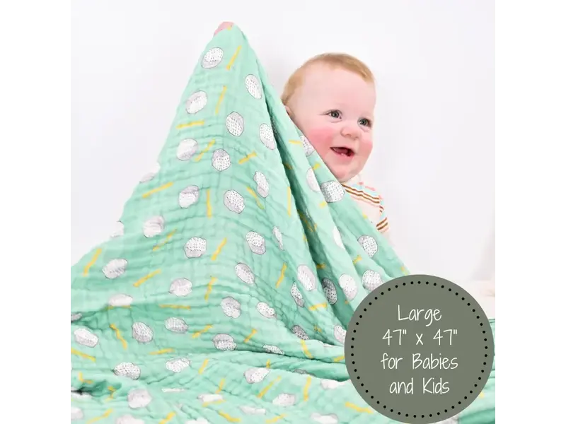 LollyBanks Golf A Round Sports Theme Baby Toddler Muslin Blanket