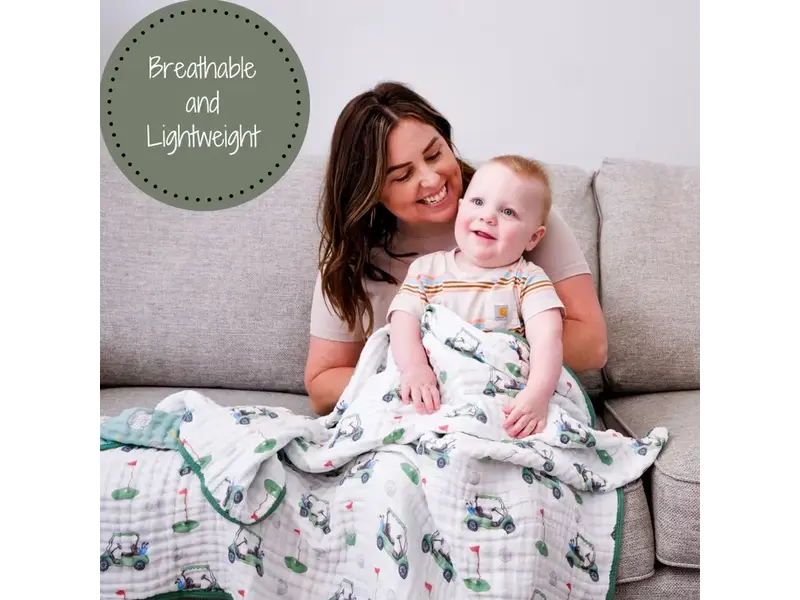 LollyBanks Golf A Round Sports Theme Baby Toddler Muslin Blanket