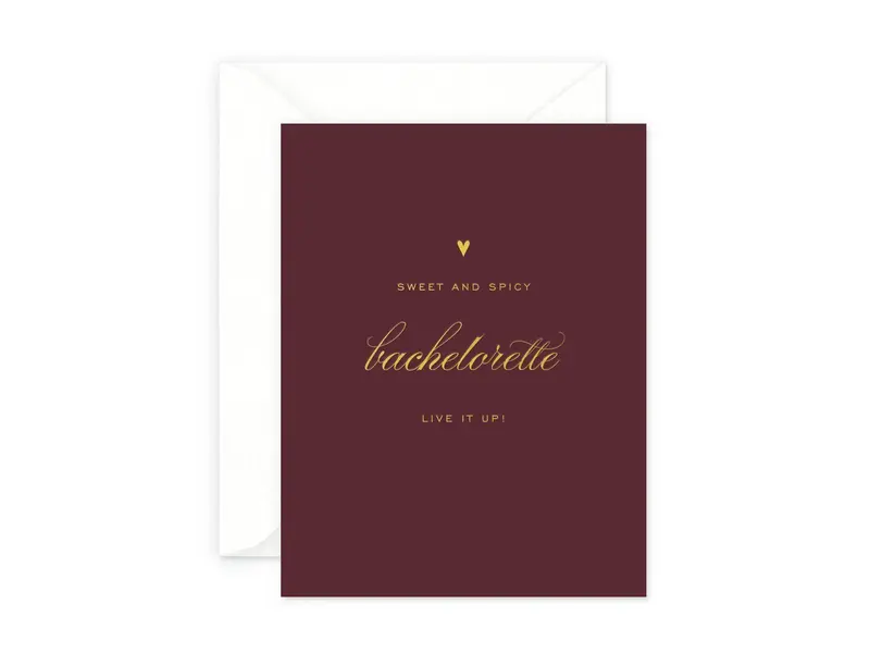 Smitten on Paper Sweet and Spicy Bachelorette Greeting Card