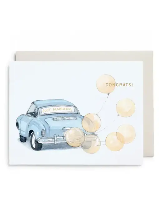Vintage Car Wedding Greeting Card