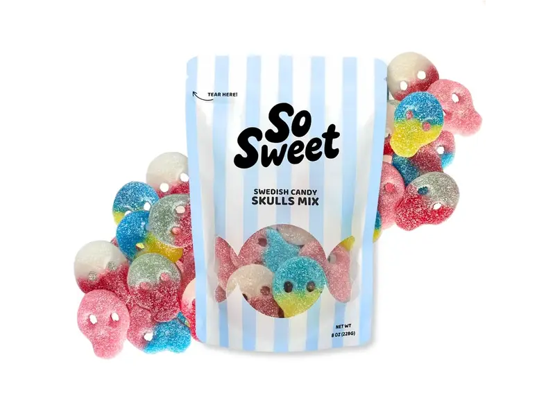 SoSweet LLC Swedish Candy Skulls Mix (8 oz)