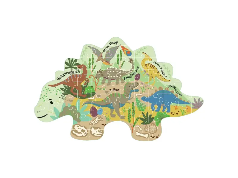 Floss and Rock Dino 60pc Shaped Puzzle