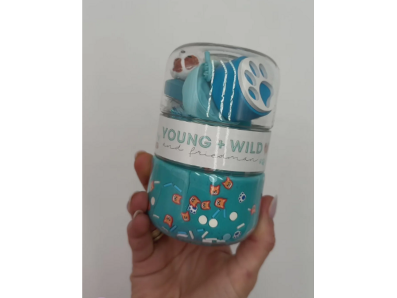 Young + Wild and Friedman Blue Pet Grab & Go Dough Jar