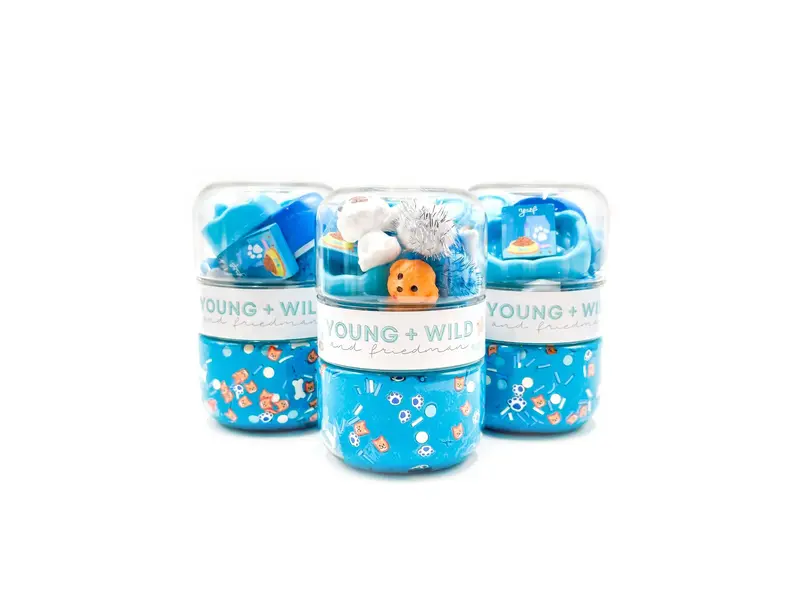 Young + Wild and Friedman Blue Pet Grab & Go Dough Jar
