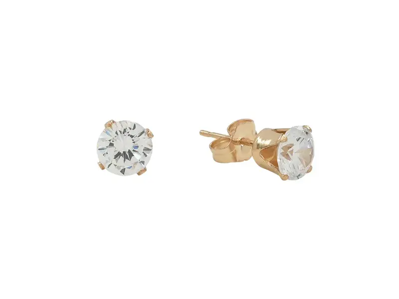 Ofina Jewelry 3mm CZ Prong Studs, 14k Gold Filled