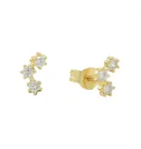 Ofina Jewelry CZ Tiny Trinity Studs - Gold Vermeil