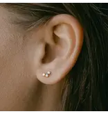 Ofina Jewelry CZ Tiny Trinity Studs - Gold Vermeil