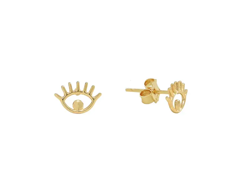 Ofina Jewelry Eye Studs, Gold Vermeil