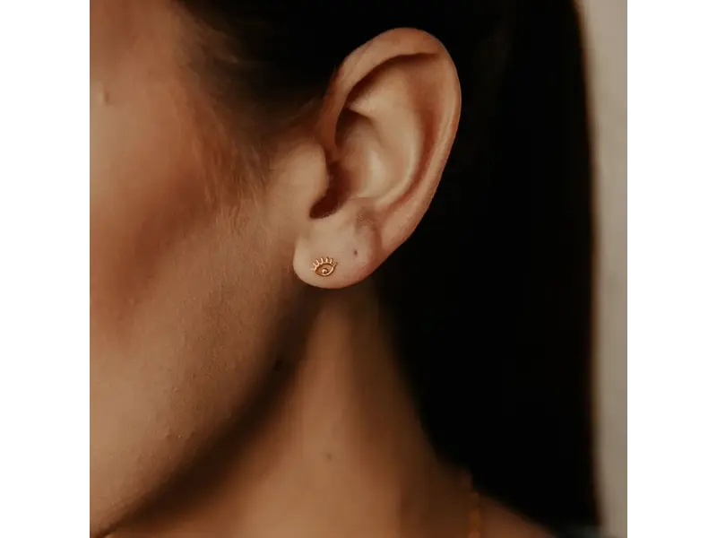 Ofina Jewelry Eye Studs, Gold Vermeil