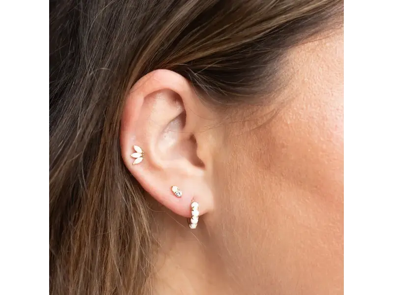 Ofina Jewelry Single CZ / Opal Studs, Gold Vermeil