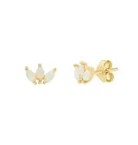 Ofina Jewelry Opal Triple Marquis Studs, Gold Vermeil