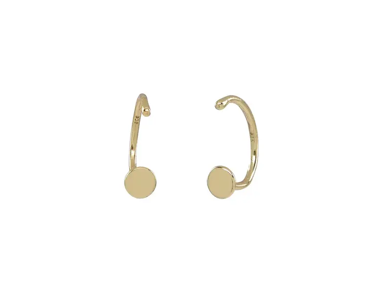 Ofina Jewelry Circle Open Huggie - Gold Vermeil