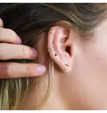 Ofina Jewelry Triangle Open Huggie - Gold Vermeil