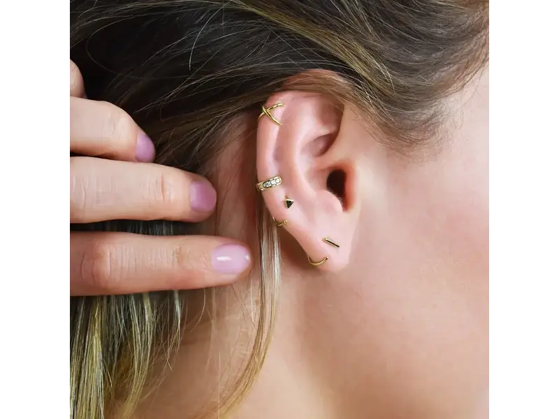 Ofina Jewelry Triangle Open Huggie - Gold Vermeil