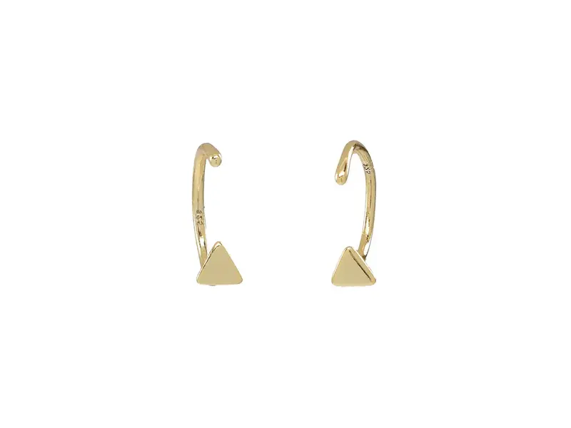 Ofina Jewelry Triangle Open Huggie - Gold Vermeil