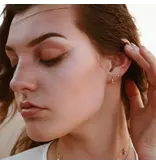 Ofina Jewelry CZ Open Huggie - Gold Vermeil