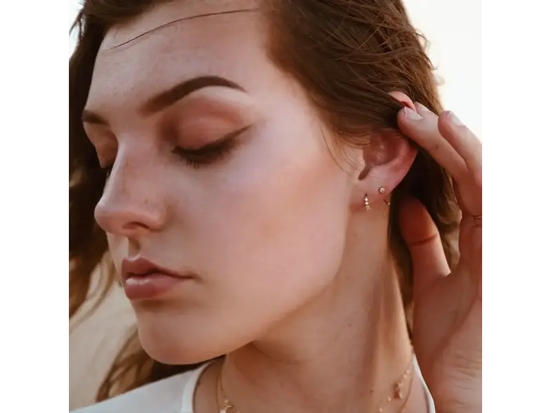 Ofina Jewelry CZ Open Huggie - Gold Vermeil