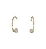 Ofina Jewelry CZ Open Huggie - Gold Vermeil