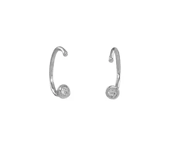 CZ Open Huggie - Sterling Silver
