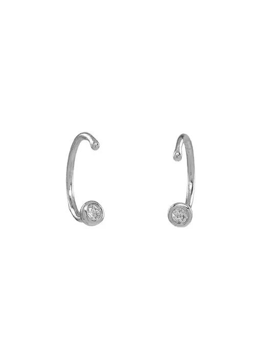 CZ Open Huggie - Sterling Silver
