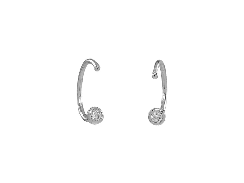 Ofina Jewelry CZ Open Huggie - Sterling Silver