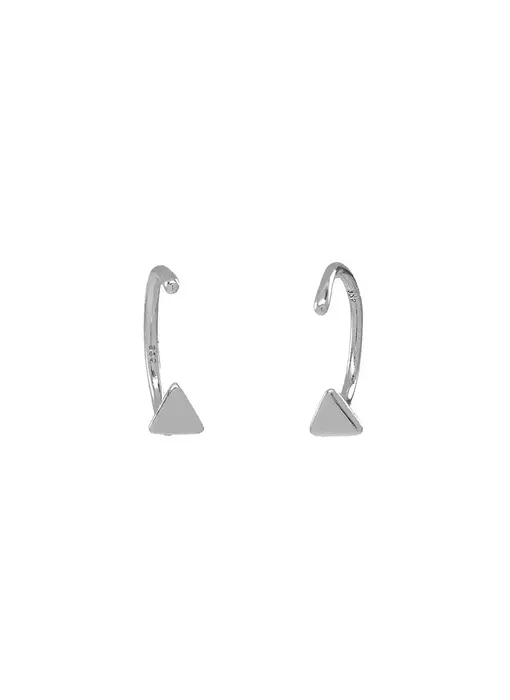 Triangle Open Huggie - Sterling Silver