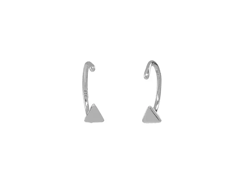 Ofina Jewelry Triangle Open Huggie - Sterling Silver