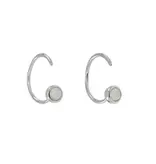 Ofina Jewelry Opal Open Huggie - Sterling Silver