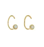 Ofina Jewelry Opal Open Huggie - Gold Vermeil