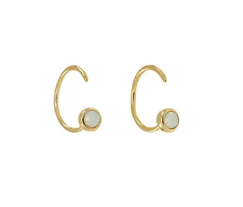 Opal Open Huggie - Gold Vermeil