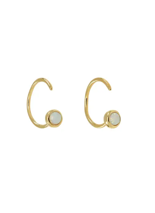 Opal Open Huggie - Gold Vermeil