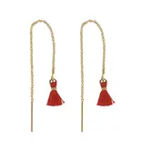 Ofina Jewelry Colored Tassel GF Ear Threaders - Various