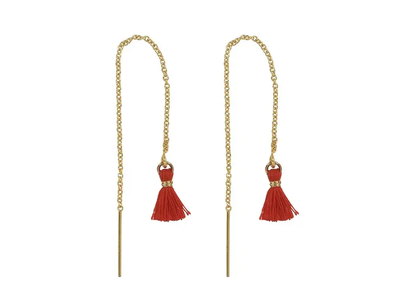 Ofina Jewelry Colored Tassel GF Ear Threaders - Various
