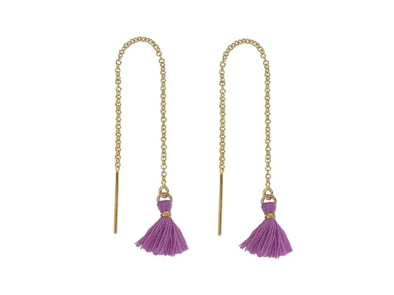 Ofina Jewelry Colored Tassel GF Ear Threaders - Various