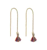 Ofina Jewelry Colored Tassel GF Ear Threaders - Various