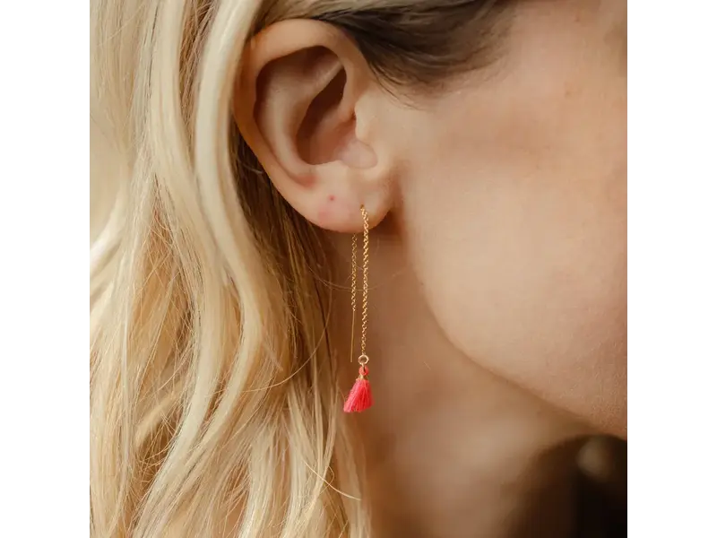 Ofina Jewelry Colored Tassel GF Ear Threaders - Various