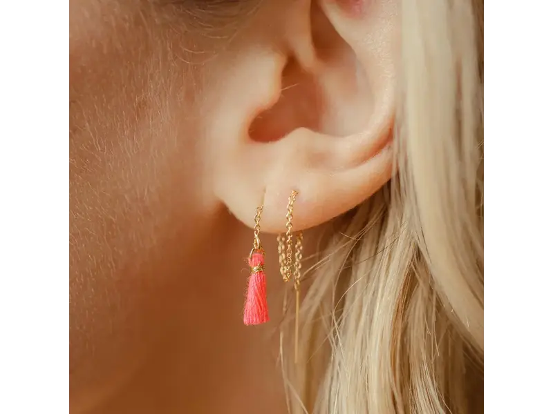 Ofina Jewelry Colored Tassel GF Ear Threaders - Various