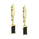 Tiny Emerald Black CZ Leverback Earrings