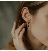 Ofina Jewelry Tiny Emerald Black CZ Leverback Earrings