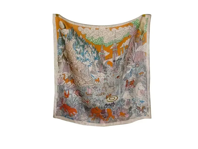 UZ Wholesale Store Vintage Floral Print Silk Scarf