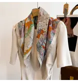 UZ Wholesale Store Vintage Floral Print Silk Scarf