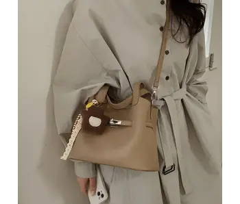 Retro Women's Crossbody Bucket Bag Casual Work Tote - Khaki